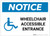 Notice: Wheelchair Accessible Entrance with ADA Icon Landscape - Label