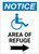Notice: Area of Refuge with ADA Icon Right Arrow - Label