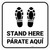 Stand Here Parate Aqui Shoe Prints Bilingual Square - Floor Sign