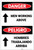 Danger: Men Working Above with Arrow Bilingual - Label