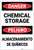 Danger: Chemical Storage Bilingual Spanish - Label