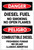 Danger: Diesel Fuel No Smoking Open Flames Bilingual Spanish - Label