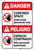 Danger: Confined Space Authorized Only ANSI Bilingual Spanish - Label