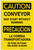 Caution: Conveyor May Start Without Warning Bilingual Spanish - Label