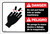 Danger: Do Not Put Hand Under Machinery Bilingual Spanish - Label