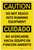 Caution: Do Not Reach into Running Equipment Bilingual Spanish - Label