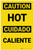 Caution: Hot Vertical Bilingual Spanish - Label