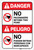 Danger: No Pacemakers Beyond This Point Bilingual Spanish - Label