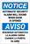 Notice: Automatic Security Alarm Will Sound Bilingual Spanish - Label