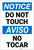 Notice: Do Not Touch Bilingual Spanish - Label