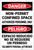 Danger: Non Permit Confined Space Bilingual Spanish - Label