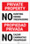 Private Property No Hunting/Hiking/Trespassing Bilingual Spanish - Label