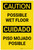 Caution Possible Wet Floor Bilingual Spanish Portrait - Label