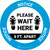 Notice: Please Wait Here 6 Ft Apart Shoe Prints Circular - Floor Sign