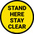 Stand Here Stay Clear Yellow Circular - Floor Sign