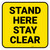 Stand Here Stay Clear Yellow Square - Floor Sign