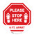 Please Stop Here 6 Ft Apart Shoe Prints Stop Circular - Floor Sign