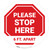Please Stop Here 6 Ft Apart Stop Circular - Floor Sign
