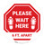 Please Wait Here 6 Ft. Apart Shoe Prints Stop Circular - Floor Sign