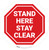 Stand Here Stay Clear Stop Circular - Floor Sign