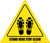 Stand Here Stay Clear Shoe Prints Triangle - Floor Sign
