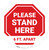 Please Stand Here 6 Ft. Apart STOP Circular - Floor Sign