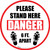 Please Stand Here Danger - 6 Ft. Apart Shoe Prints Circular - Floor Sign