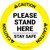 Caution: Please Stand Here Stay Safe Circular - Floor Sign