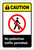 Caution: No Pedestrian Traffic - Traffic Permitted with Icon Portrait - Label