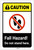 Caution: Fall Hazard - Do Not Stand Here ANSI Landscape - Label