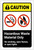Caution: Hazardous Waste Material Only - No Smoking/Open Flames/Open Lights ANSI Portrait - Label