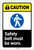 Caution: Safety Belt Must Be Worn ANSI Portrait - Label
