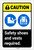 Caution: Safety Shoes And Vests Required ANSI Portrait - Label