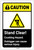 Caution: Stand Clear Crushing Hazard ANSI Portrait - Label
