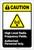 Caution: High Level Radio Frequency Fields with Icon ANSI Portrait - Label