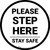 Please Step Here Stay Safe Circular - Floor Sign