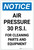 Notice: Gas Air Pressure 30PSI - For Cleaning Portrait - Label