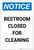 Notice: Restroom Closed for Cleaning Portrait - Label