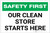 Safety First: Our Clean Store Starts Here Landscape - Label