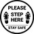 Please Step Here Stay Safe Shoe Prints Circular - Floor Sign