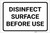 Disinfect Surface Before Use Landscape - Label
