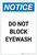 Notice: Do Not Block Eyewash Portrait - Label