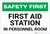 Safety First: First Aid Station in Personnel Room - Label