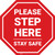 Please Step Here Stay Safe Stop - Floor Sign