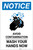 Notice: Avoid Contamination - Wash Your Hands Now Portrait - Label