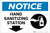 Notice: Hand Sanitizing Station Down Arrow with Icon Landscape - Label