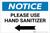 Notice: Please Use Hand Sanitizer Left Arrow Landscape - Label