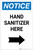 Notice: Hand Sanitizer Here Right Arrow Portrait - Label
