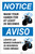 Notice: Wash Your Hands For At Least 20 Seconds Bilingual with Icon Portrait - Label