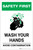 Safety First: Wash Your Hands Avoid Contamination Portrait - Label